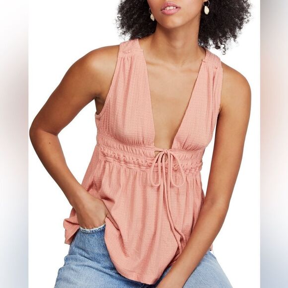 NWT Free People Beach Bound Pink Sand Plunge Tank Medium - Picture 7 of 11